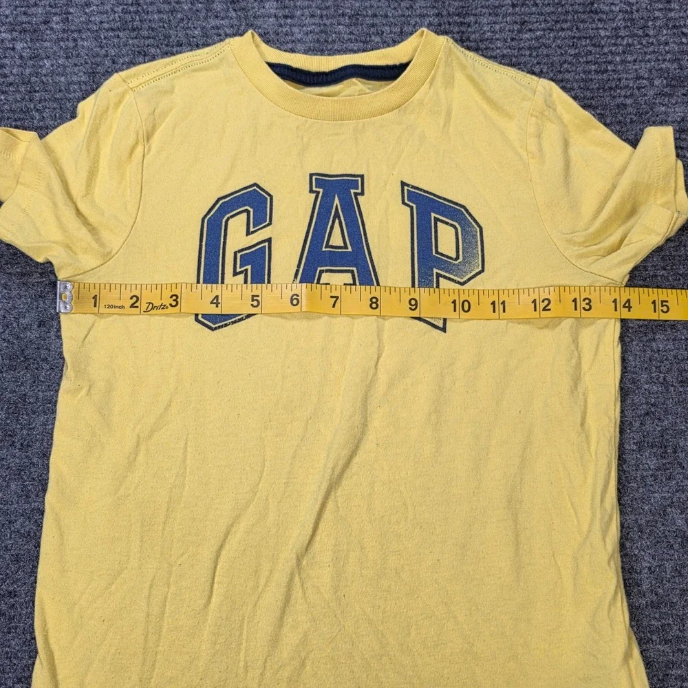 Gap Kids‎ Graphic Logo T-Shirt Boy's Size Small Yellow Short Sleeve Cotton Blend